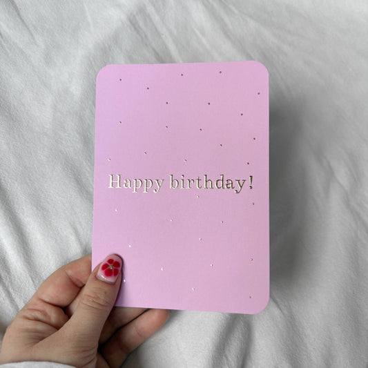 Wenskaart | Happy birthday goudfolie