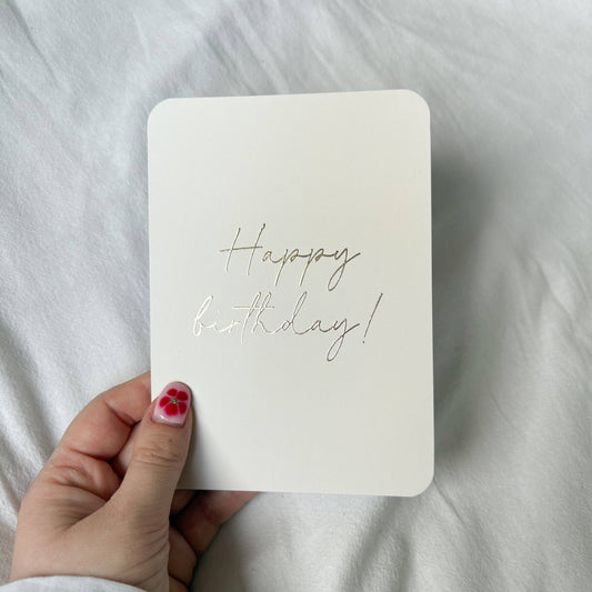 Wenskaart | Happy birthday goudfolie